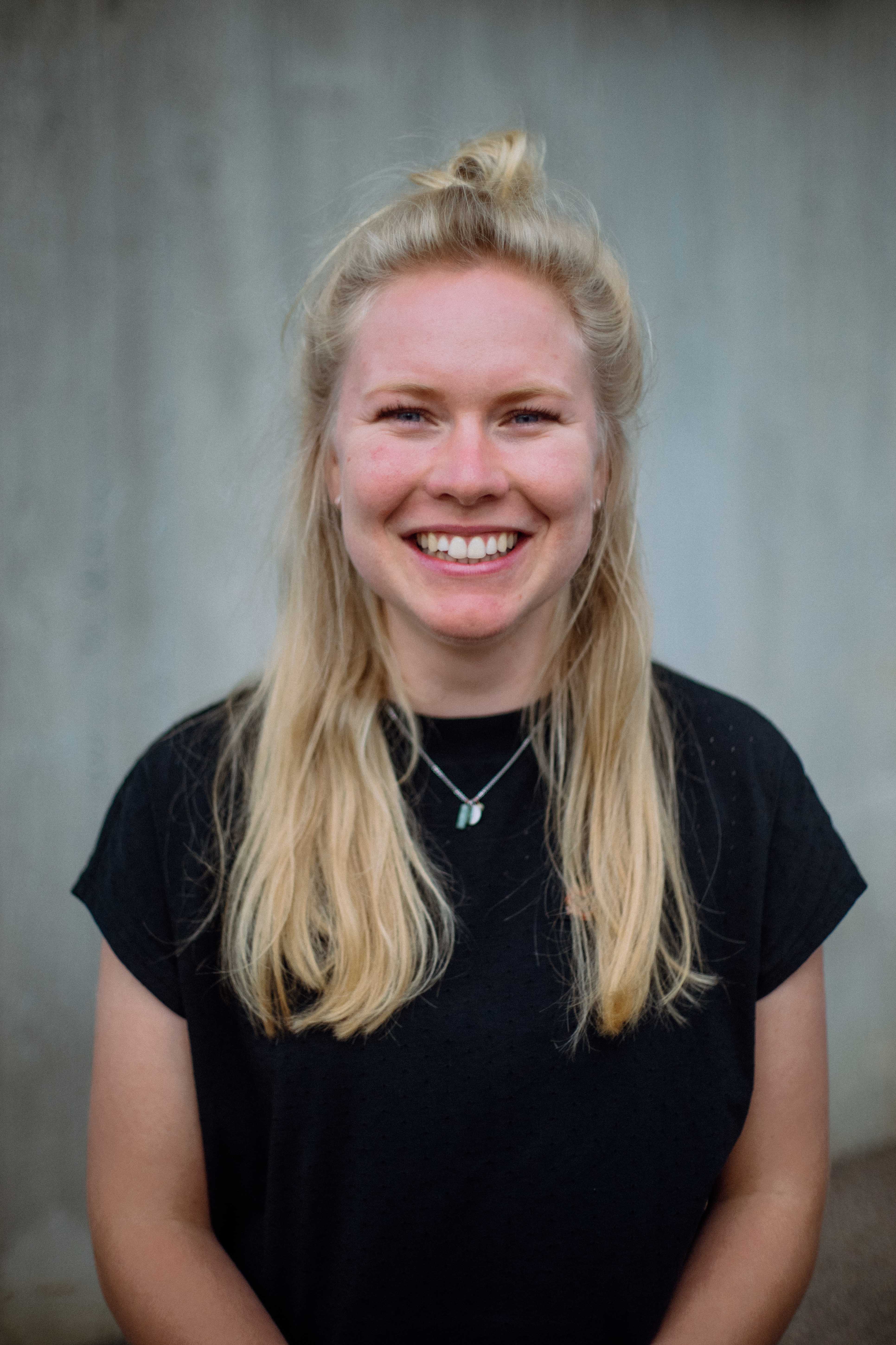 Nona grinning Simon Abele